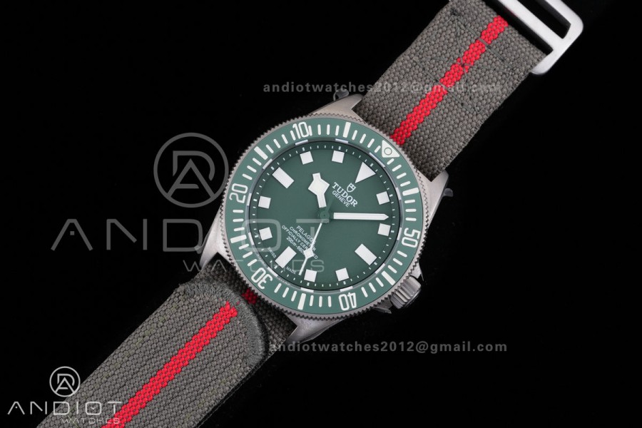 Pelagos FXD Green Ceramic Bezel Ti BRF 1:1 Best Edition Green Dial On Green Nylon Strap