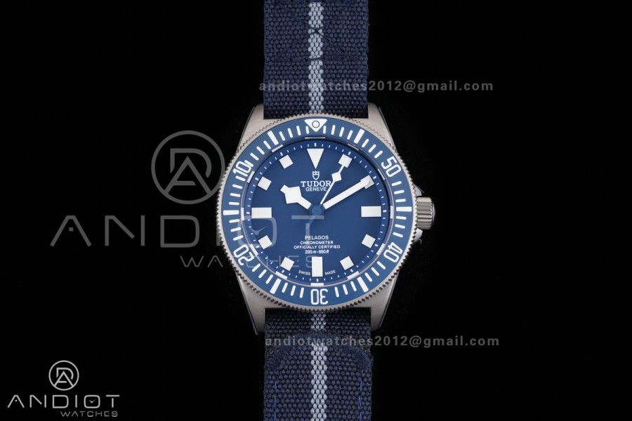 Pelagos FXD Blue Ceramic Bezel Ti BRF 1:1 Best Edition Blue Dial On Blue Nylon Strap
