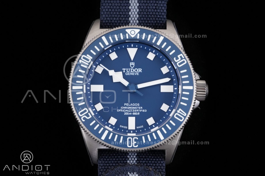 Pelagos FXD Blue Ceramic Bezel Ti BRF 1:1 Best Edition Blue Dial On Blue Nylon Strap