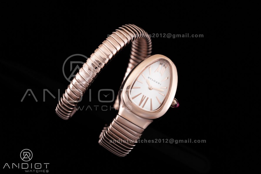 Serpenti 35mm RG BVF 1:1 Best Edition Sliver Dial on RG Bracelet Ronda Quartz