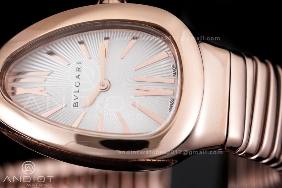 Serpenti 35mm RG BVF 1:1 Best Edition Sliver Dial on RG Bracelet Ronda Quartz