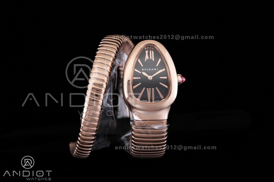 Serpenti 35mm RG BVF 1:1 Best Edition Black Dial on RG Bracelet Ronda Quartz