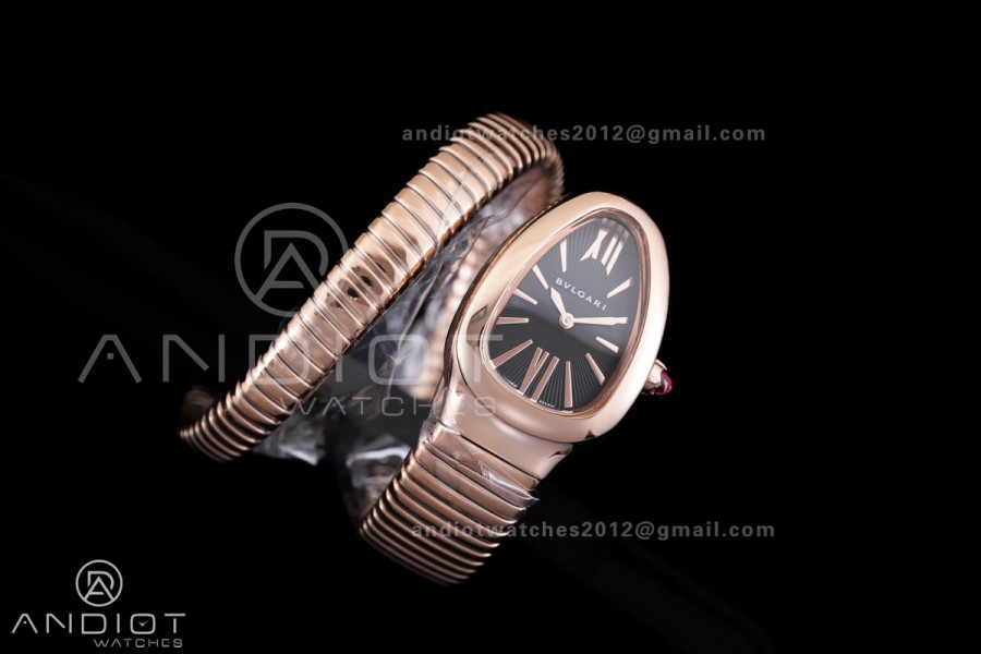 Serpenti 35mm RG BVF 1:1 Best Edition Black Dial on RG Bracelet Ronda Quartz