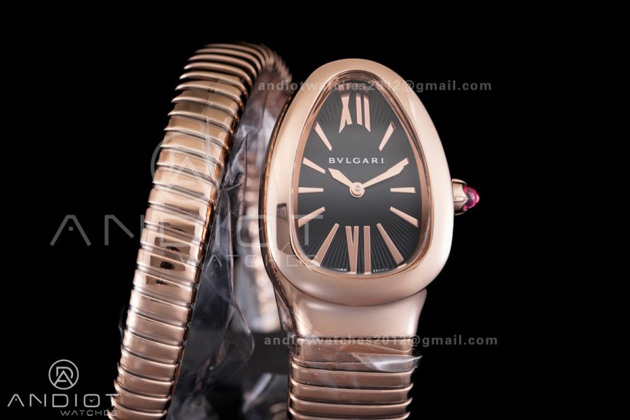 Serpenti 35mm RG BVF 1:1 Best Edition Black Dial on RG Bracelet Ronda Quartz