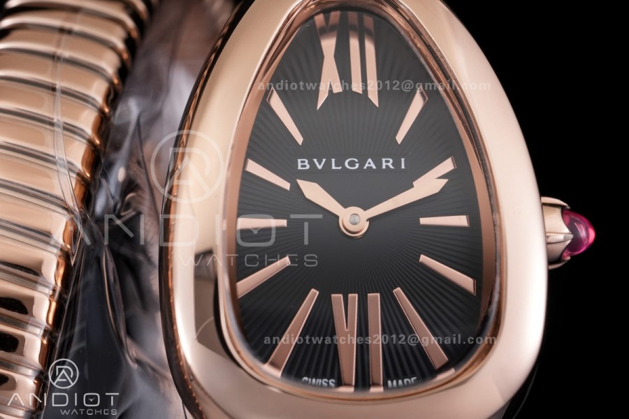 Serpenti 35mm RG BVF 1:1 Best Edition Black Dial on RG Bracelet Ronda Quartz