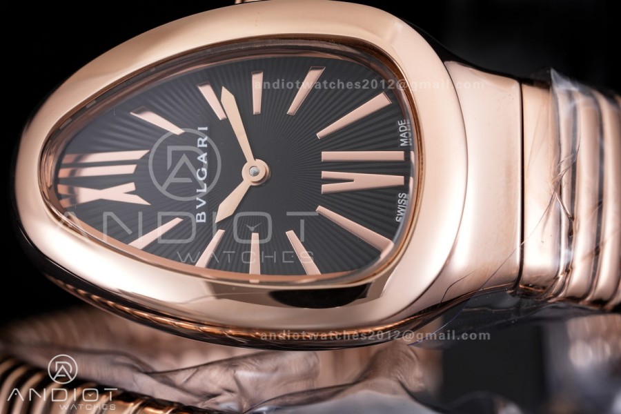 Serpenti 35mm RG BVF 1:1 Best Edition Black Dial on RG Bracelet Ronda Quartz