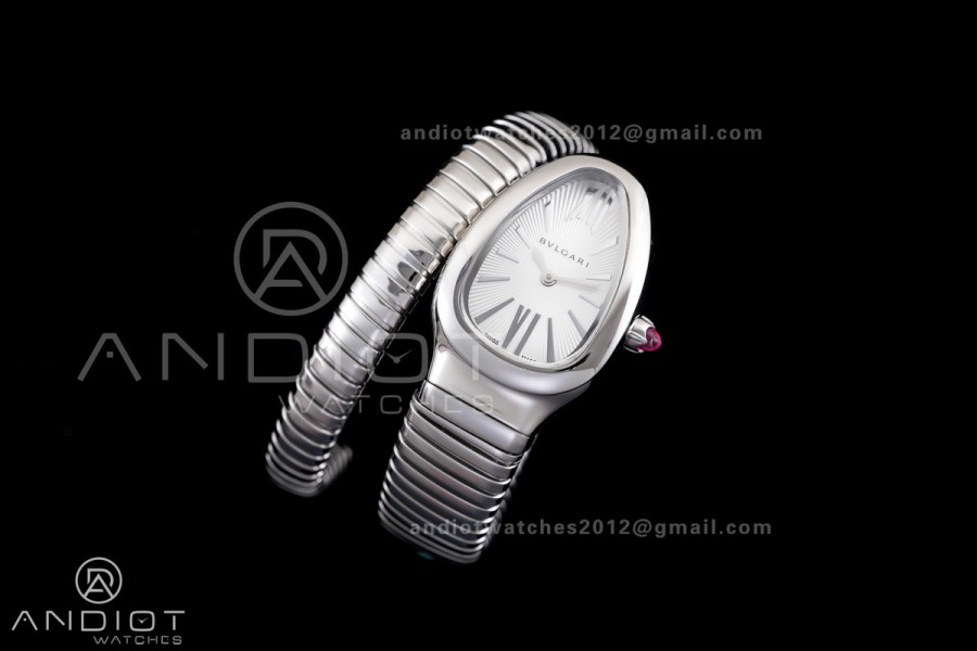 Serpenti 35mm SS BVF 1:1 Best Edition Silver Dial on SS Bracelet Ronda Quartz