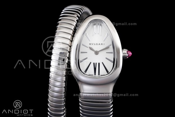 Serpenti 35mm SS BVF 1:1 Best Edition Silver Dial on SS Bracelet Ronda Quartz