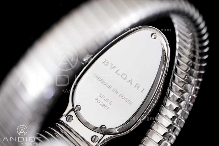 Serpenti 35mm SS BVF 1:1 Best Edition Silver Dial on SS Bracelet Ronda Quartz