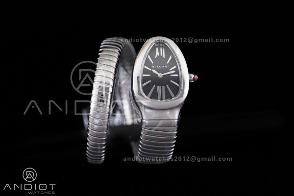 Serpenti 35mm SS BVF 1:1 Best Edition Black Dial on SS Bracelet Ronda Quartz