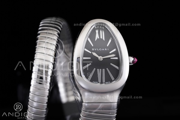 Serpenti 35mm SS BVF 1:1 Best Edition Black Dial on SS Bracelet Ronda Quartz