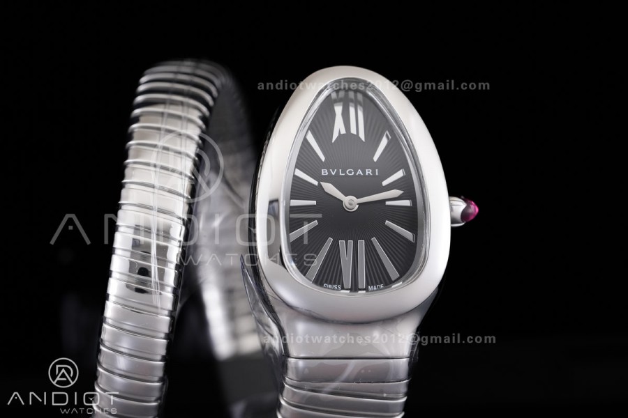 Serpenti 35mm SS BVF 1:1 Best Edition Black Dial on SS Bracelet Ronda Quartz