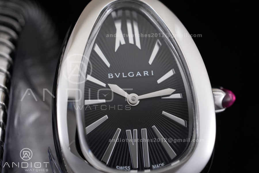 Serpenti 35mm SS BVF 1:1 Best Edition Black Dial on SS Bracelet Ronda Quartz