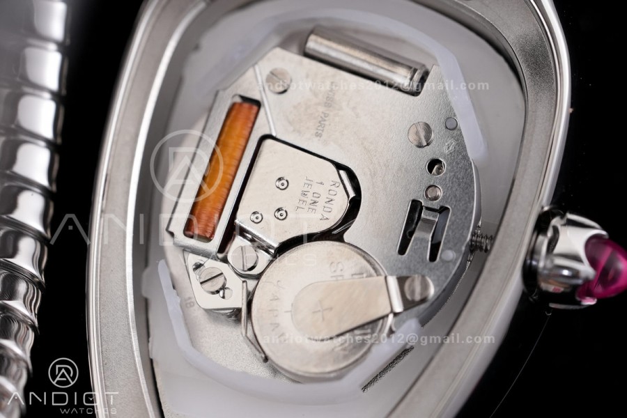 Serpenti 35mm Diamonds Bezel SS BVF 1:1 Best Edition Black Dial on SS Bracelet Ronda Quartz