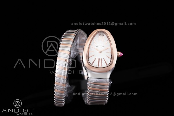 Serpenti 35mm SS/RG BVF 1:1 Best Edition Silver Dial on SS/RG Bracelet Ronda Quartz