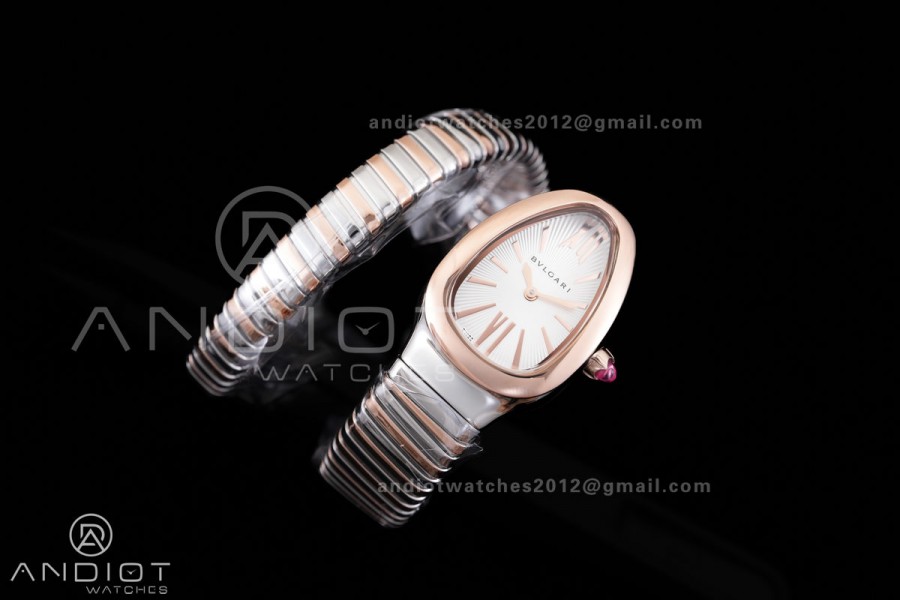 Serpenti 35mm SS/RG BVF 1:1 Best Edition Silver Dial on SS/RG Bracelet Ronda Quartz