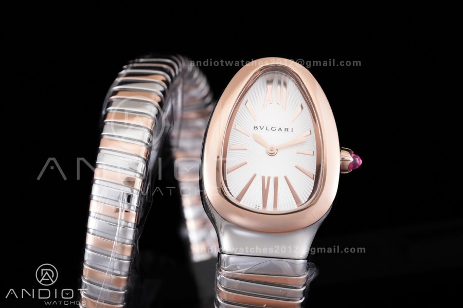 Serpenti 35mm SS/RG BVF 1:1 Best Edition Silver Dial on SS/RG Bracelet Ronda Quartz