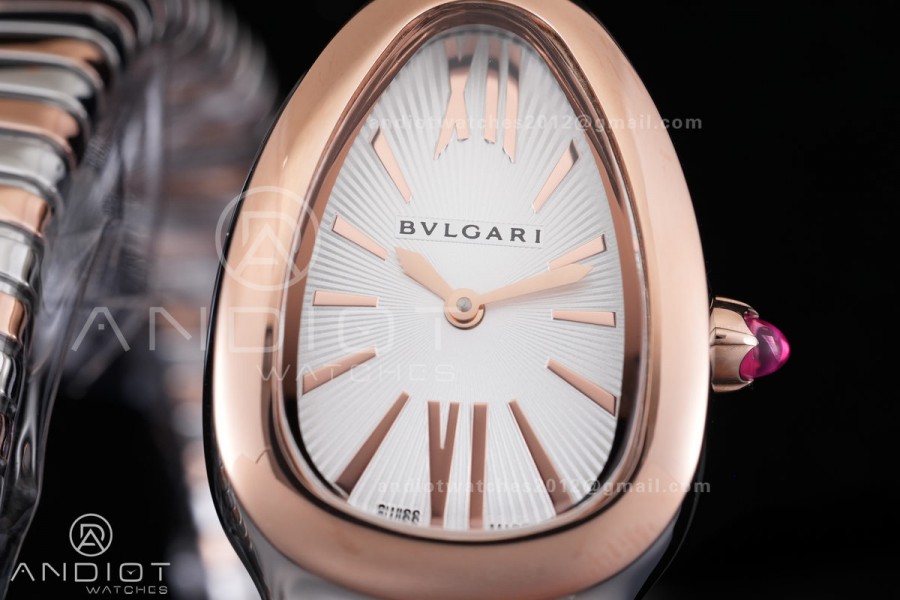 Serpenti 35mm SS/RG BVF 1:1 Best Edition Silver Dial on SS/RG Bracelet Ronda Quartz