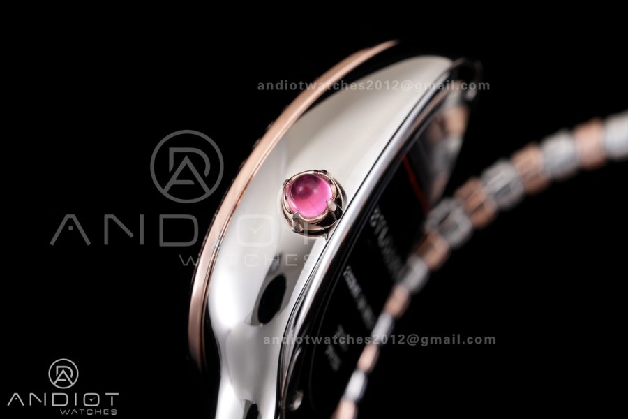 Serpenti 35mm SS/RG BVF 1:1 Best Edition Black Dial on SS/RG Bracelet Ronda Quartz