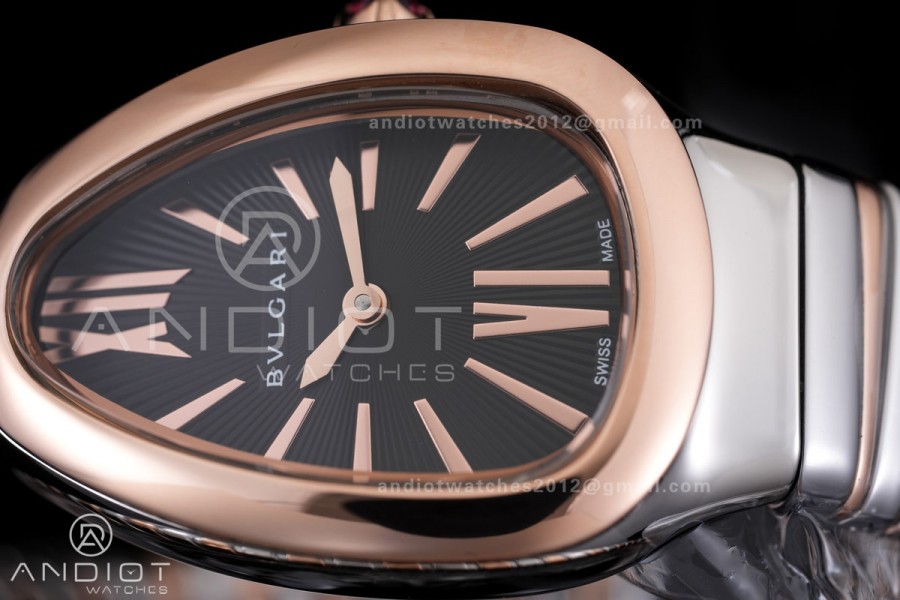 Serpenti 35mm SS/RG BVF 1:1 Best Edition Black Dial on SS/RG Bracelet Ronda Quartz