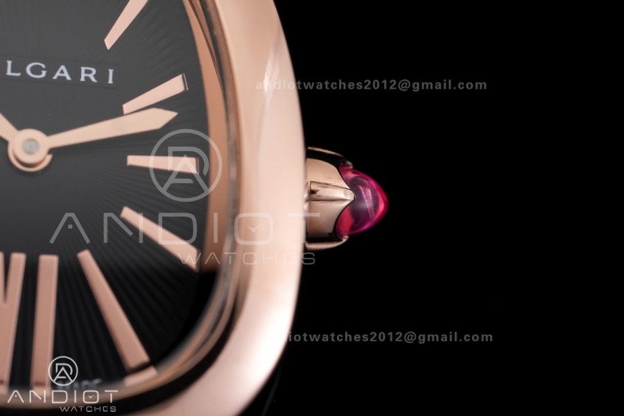 Serpenti 35mm SS/RG BVF 1:1 Best Edition Black Dial on SS/RG Bracelet Ronda Quartz