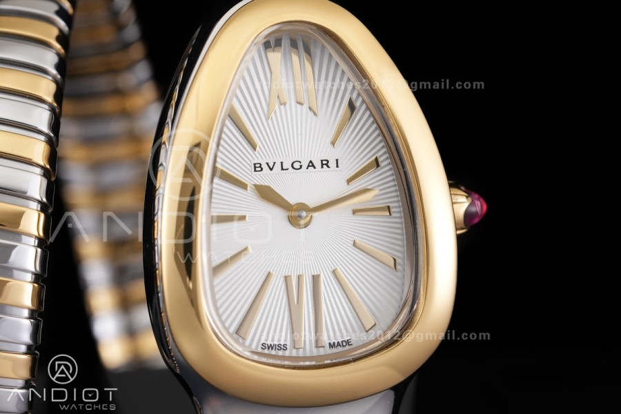 Serpenti 35mm SS/YG BVF 1:1 Best Edition Silver Dial on SS/YG Bracelet Ronda Quartz