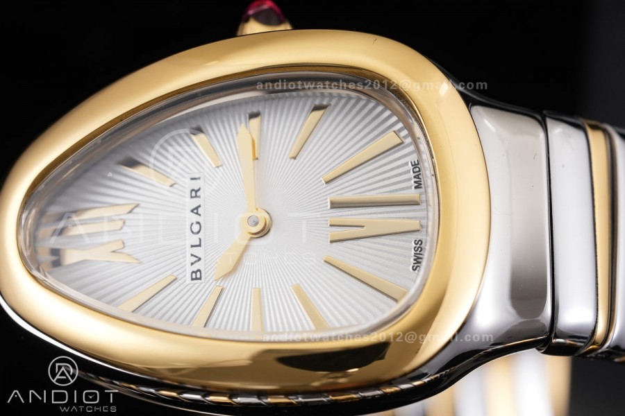 Serpenti 35mm SS/YG BVF 1:1 Best Edition Silver Dial on SS/YG Bracelet Ronda Quartz