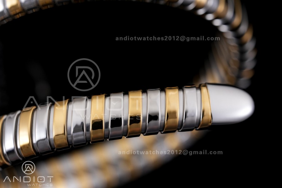 Serpenti 35mm Diamond Bezel SS/YG BVF 1:1 Best Edition Sliver Dial on SS/YG Bracelet Ronda Quartz