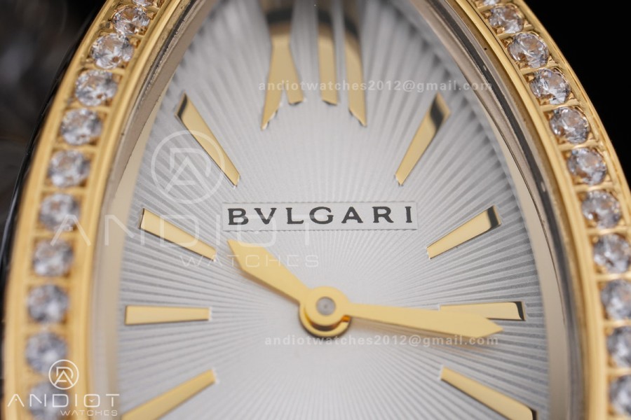 Serpenti 35mm Diamond Bezel SS/YG BVF 1:1 Best Edition Sliver Dial on SS/YG Bracelet Ronda Quartz