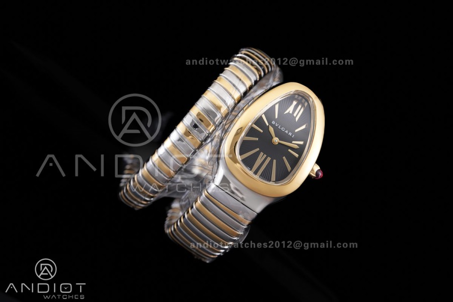 Serpenti 35mm SS/YG BVF 1:1 Best Edition Black Dial on SS/YG Bracelet Ronda Quartz