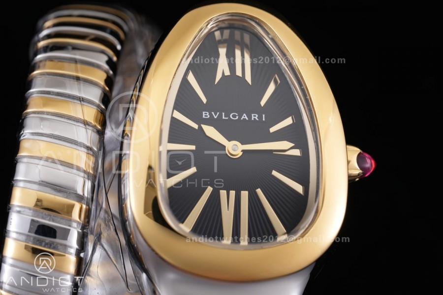 Serpenti 35mm SS/YG BVF 1:1 Best Edition Black Dial on SS/YG Bracelet Ronda Quartz