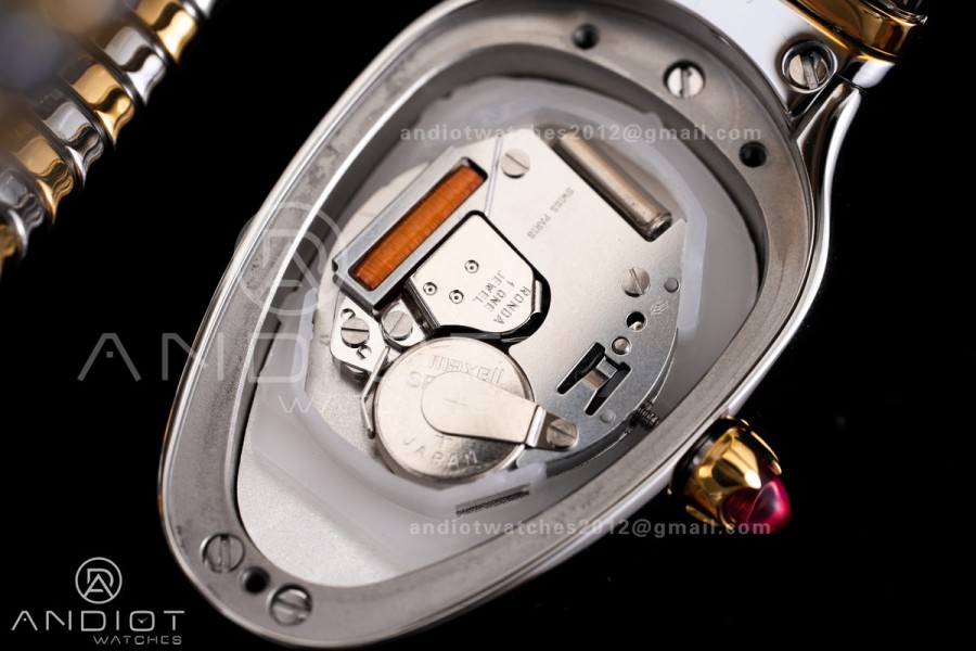 Serpenti 35mm Diamond Bezel SS/YG BVF 1:1 Best Edition Black Dial on SS/YG Bracelet Ronda Quartz