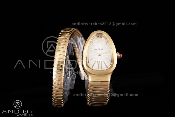 Serpenti 35mm YG BVF 1:1 Best Edition Silver Dial on YG Bracelet Ronda Quartz