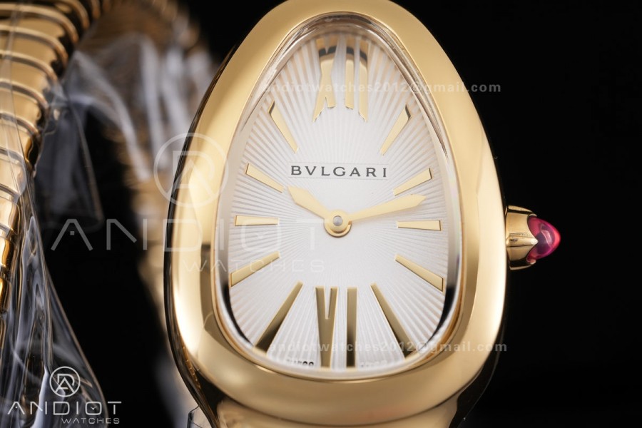 Serpenti 35mm YG BVF 1:1 Best Edition Silver Dial on YG Bracelet Ronda Quartz