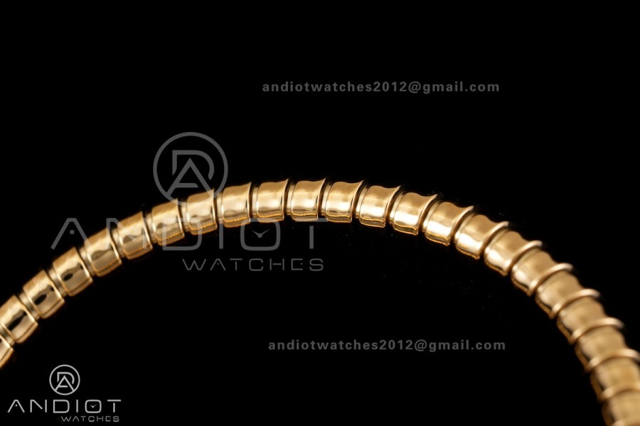 Serpenti 35mm Diamonds Bezel YG BVF 1:1 Best Edition Silver Dial on YG Bracelet Ronda Quartz