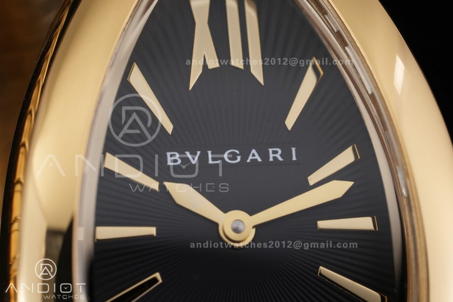 Serpenti 35mm YG BVF 1:1 Best Edition Black Dial on YG Bracelet Ronda Quartz