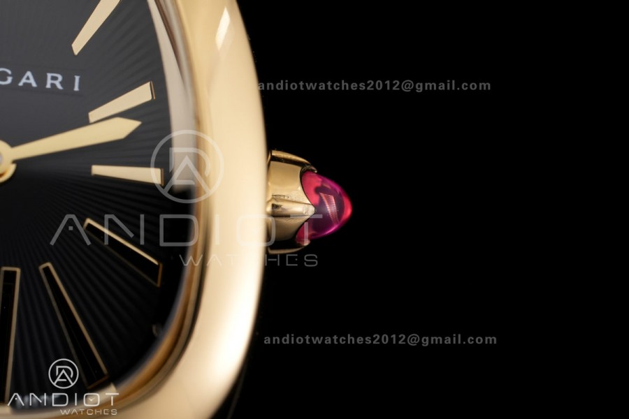 Serpenti 35mm YG BVF 1:1 Best Edition Black Dial on YG Bracelet Ronda Quartz