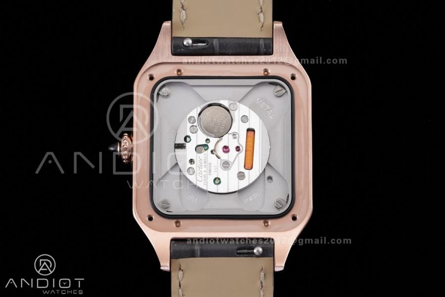 Santos Dumont 43.5mm RG F1F Best Edition Silver Dial on Gary Leather Strap Quartz