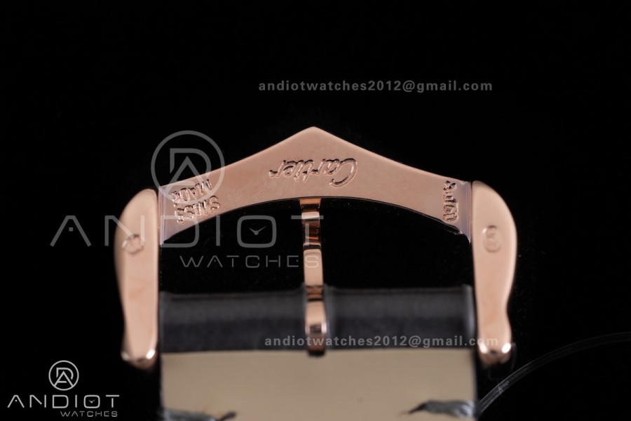 Santos Dumont 43.5mm RG F1F Best Edition Silver Dial on Gary Leather Strap Quartz