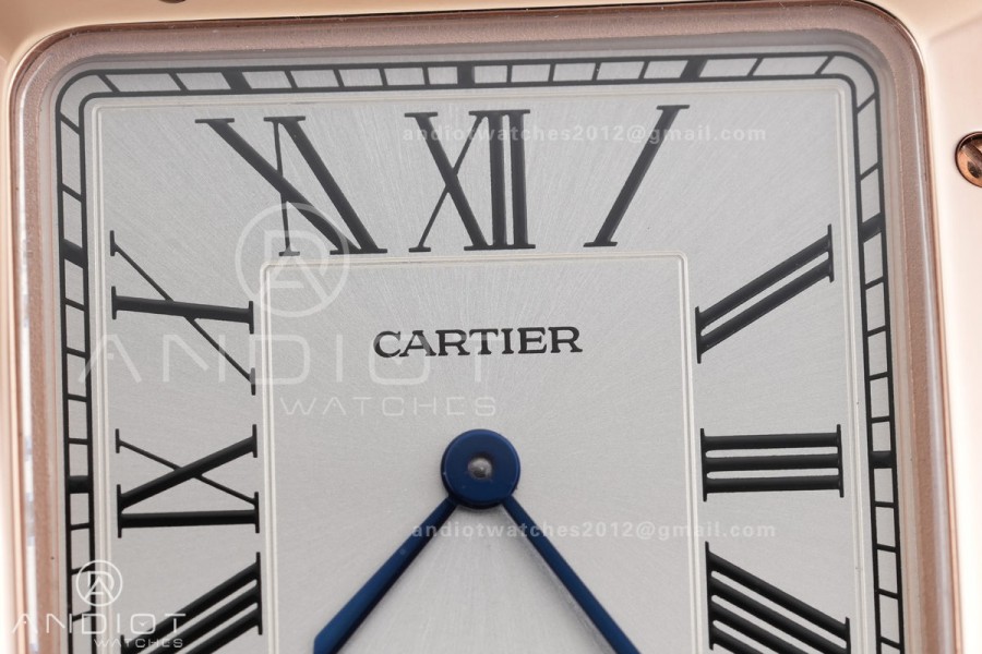 Santos Dumont 43.5mm RG F1F Best Edition Silver Dial on Gary Leather Strap Quartz