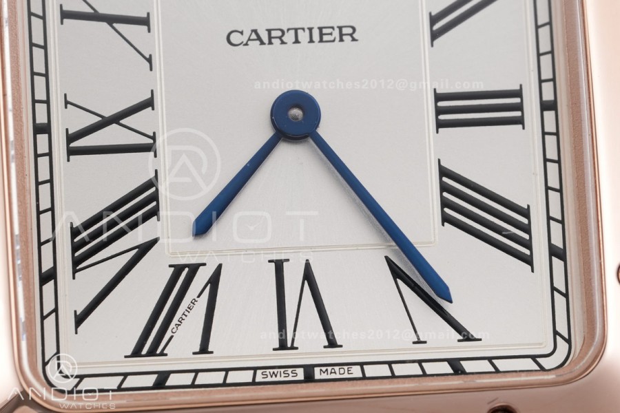 Santos Dumont 43.5mm RG F1F Best Edition Silver Dial on Gary Leather Strap Quartz