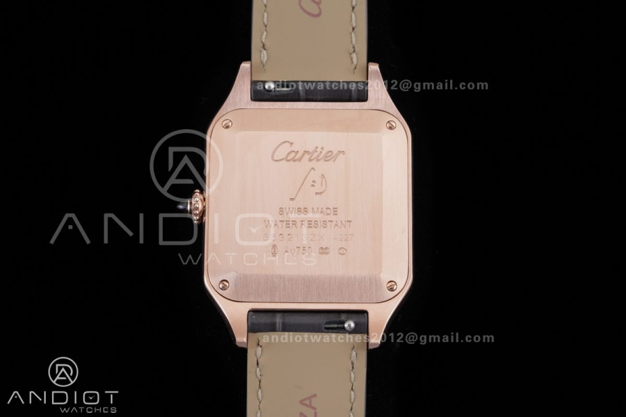 Santos Dumont 43.5mm RG F1F Best Edition Silver Dial on Gary Leather Strap Quartz