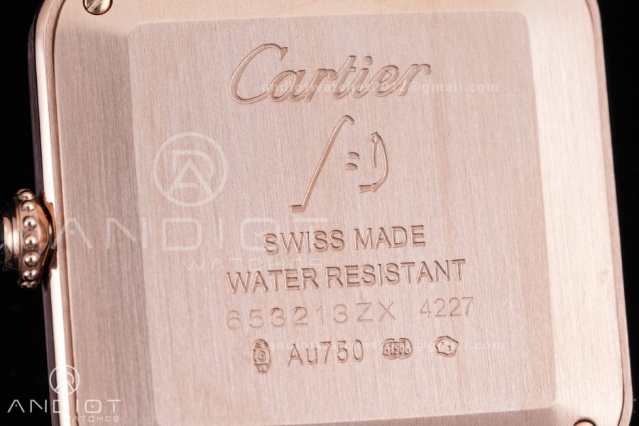 Santos Dumont 43.5mm RG F1F Best Edition Silver Dial on Gary Leather Strap Quartz