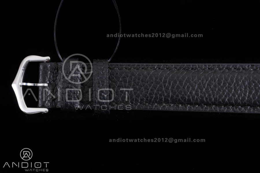 Santos Dumont 43.5mm SS F1F Best Edition Silver Dial on Black Leather Strap Quartz