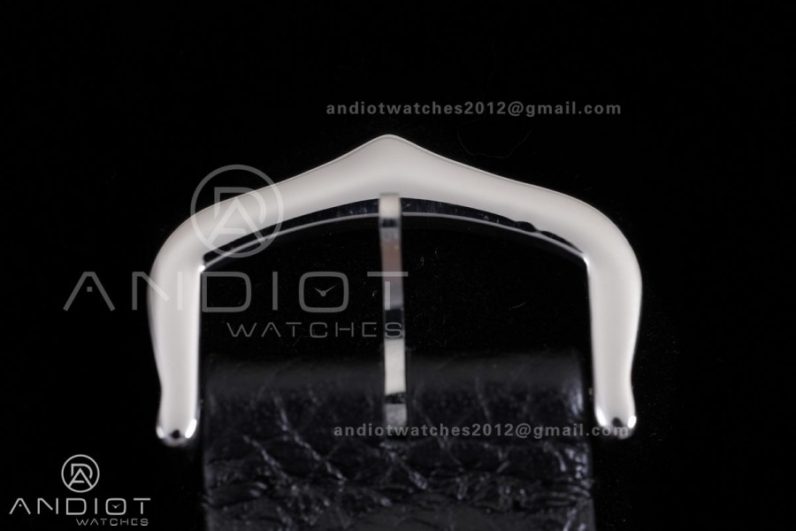 Santos Dumont 43.5mm SS F1F Best Edition Silver Dial on Black Leather Strap Quartz