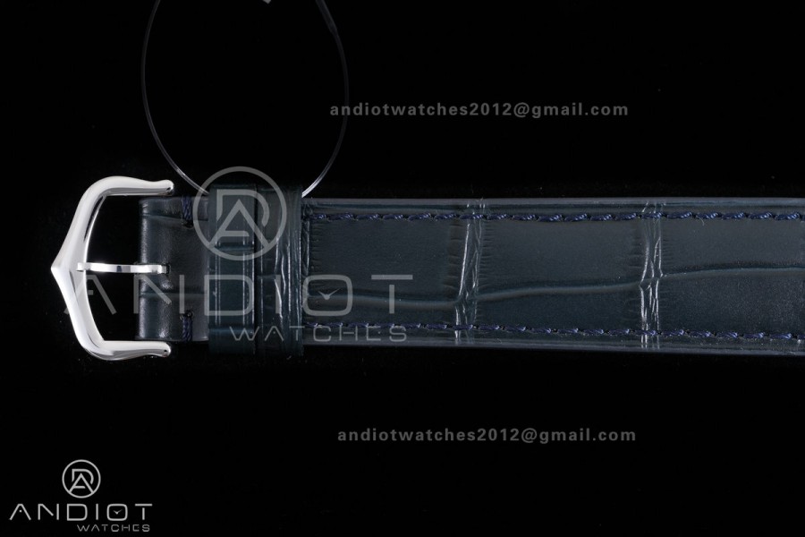 Santos Dumont 43.5mm SS F1F Best Edition Silver Dial on Blue Leather Strap Quartz