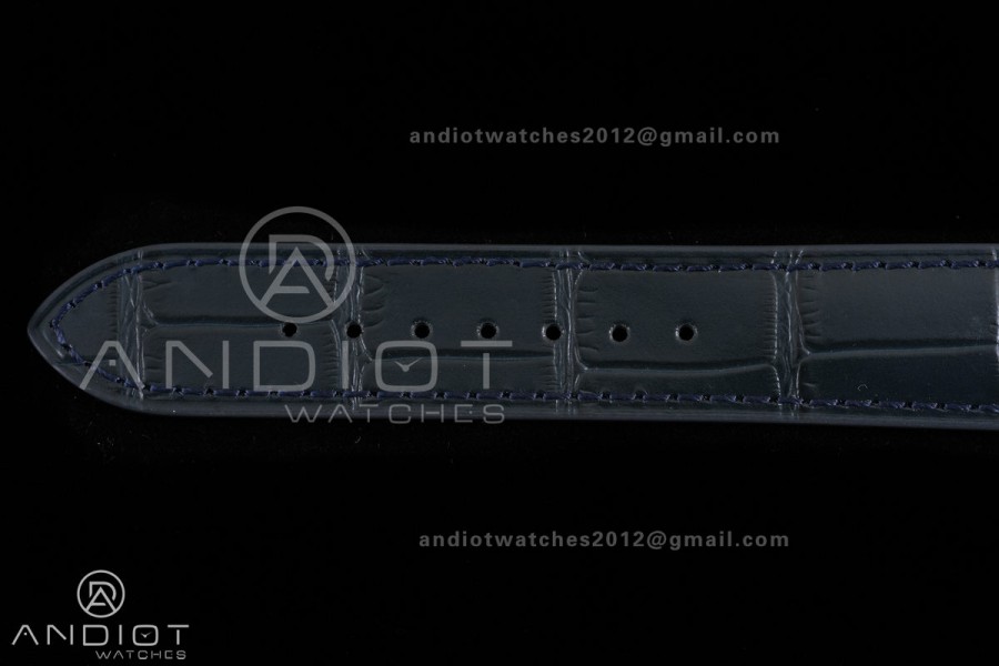 Santos Dumont 43.5mm SS F1F Best Edition Silver Dial on Blue Leather Strap Quartz