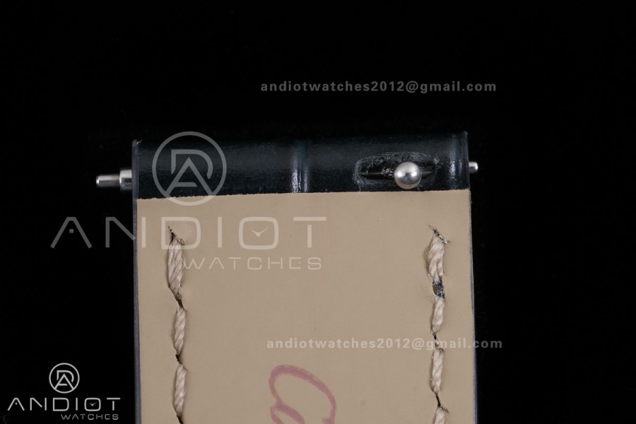 Santos Dumont 43.5mm SS F1F Best Edition Silver Dial on Blue Leather Strap Quartz