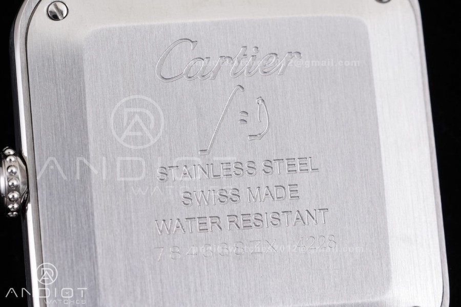 Santos Dumont 43.5mm SS F1F Best Edition Silver Dial on Blue Leather Strap Quartz