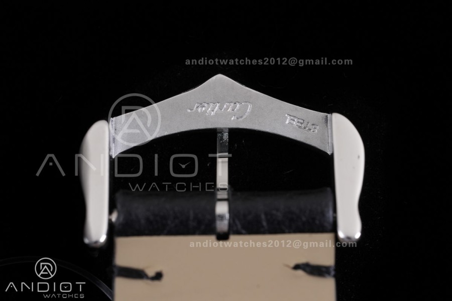 Santos Dumont 43.5mm SS/RG F1F Best Edition Silver Dial on Black Leather Strap Quartz